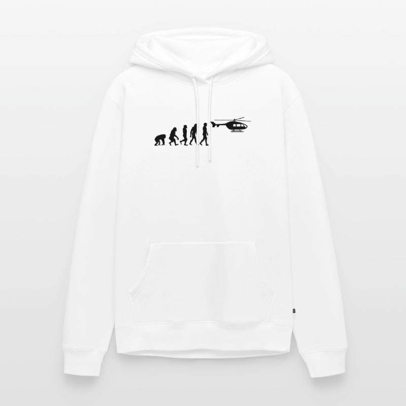 Hubschrauber Pilot Evolution Steinzeit Männer Premium Bio Hoodie