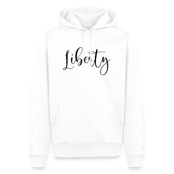 Freiheit - Männer Premium Bio Hoodie - Weiß - Vorne - Nico (187cm)