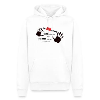 Als Fremde gekommen, als Freunde gegangen - Männer Premium Bio Hoodie - Weiß - Vorne - Nico (187cm)