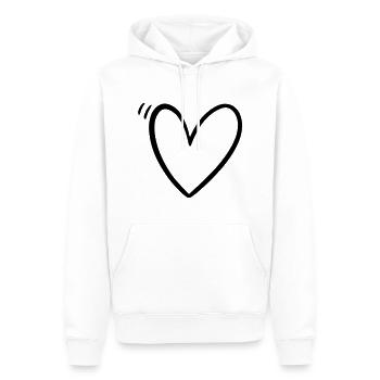 Herz Liebe Beziehung - Männer Premium Bio Hoodie - Weiß - Vorne - Nico (187cm)