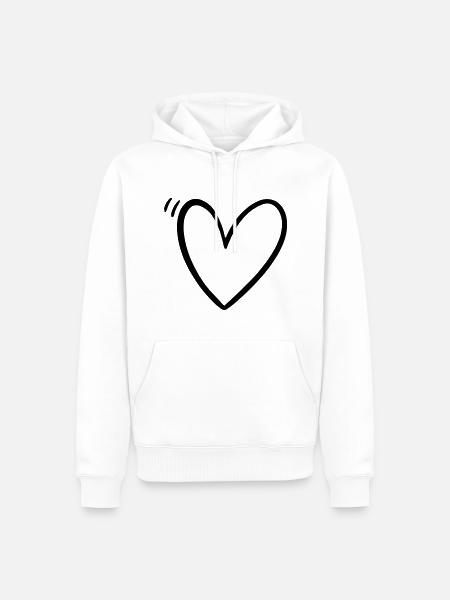 Herz Liebe Beziehung - Männer Premium Bio Hoodie - Weiß