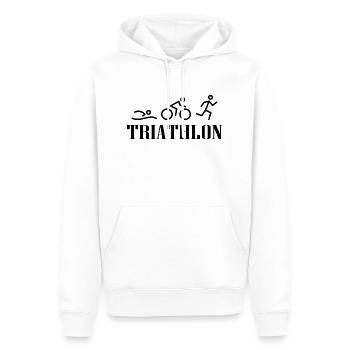 Triathlon Natation Vélo Run Marathonun - Sweat à capuche Premium bio Homme - blanc - Devant - Nico (187cm)