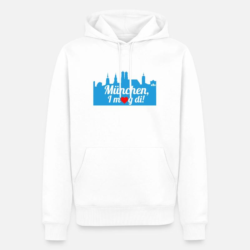 Munich - I mog di - Sweat à capuche Premium bio Homme - blanc