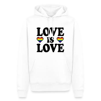 Love is love - Männer Premium Bio Hoodie - Weiß - Vorne - Nico (187cm)