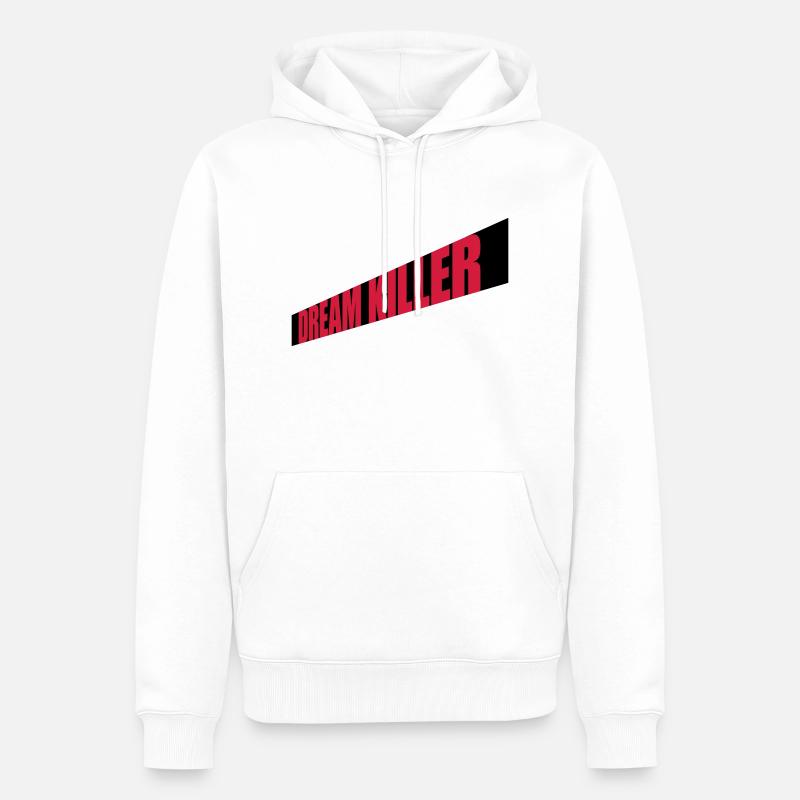 citation pessimiste tueur de rêves - Sweat à capuche Premium bio Homme - blanc