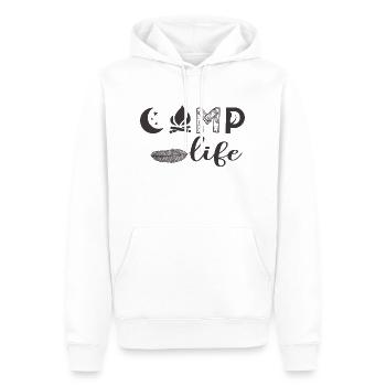 Camp live - Männer Premium Bio Hoodie - Weiß - Vorne - Nico (187cm)