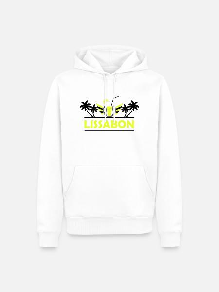 lissabon - Männer Premium Bio Hoodie - Weiß
