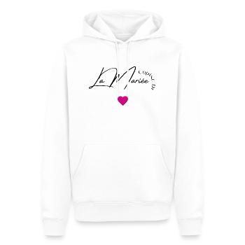 Copine de la mariée - Sweat à capuche Premium bio Homme - blanc - Devant - Nico (187cm)