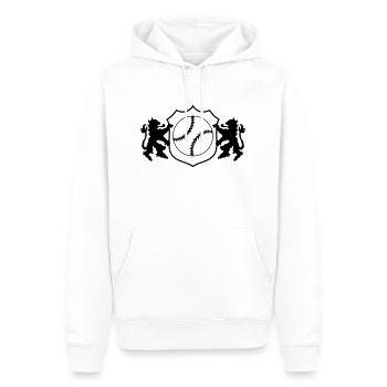 Armoiries du baseball 001 - Sweat à capuche Premium bio Homme - blanc - Devant - Nico (187cm)