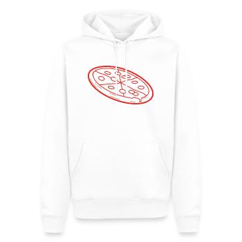 Pizza - Sweat à capuche Premium bio Homme - blanc - Devant - Nico (187cm)