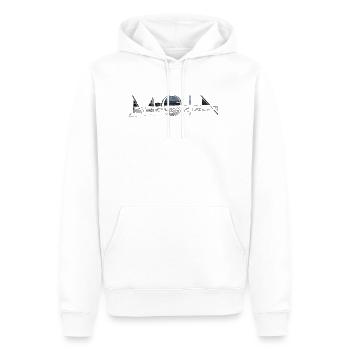 MOIN 30 - Männer Premium Bio Hoodie - Weiß - Vorne - Nico (187cm)