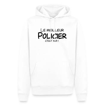 Le meilleur Policier c'est moi - Sweat à capuche Premium bio Homme - blanc - Devant - Nico (187cm)