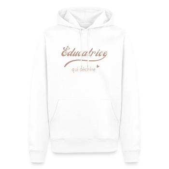 Éducatrice qui déchire - Sweat à capuche Premium bio Homme - blanc - Devant - Nico (187cm)
