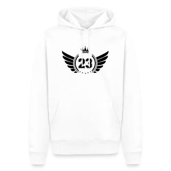 Armoiries 23 - Sweat à capuche Premium bio Homme - blanc - Devant - Nico (187cm)