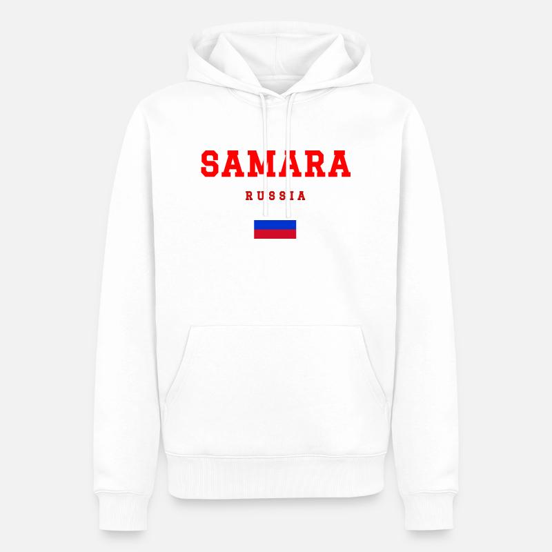 Samara, Russie - Sweat à capuche Premium bio Homme - blanc