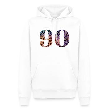 90th Birthday Leopard - Men’s Premium Organic Hoodie - white - Front - Nico (187cm)