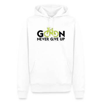 Mach weiter, gib niemals auf (Radfahren) Positiv denken - Männer Premium Bio Hoodie - Weiß - Vorne - Nico (187cm)