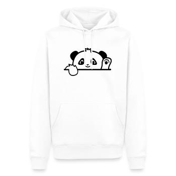 Schüchterner Panda versteckt sich und Hi 21-5 - Männer Premium Bio Hoodie - Weiß - Vorne - Nico (187cm)