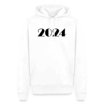 2024 Jahreszahl Datum Zahl Anno Kalenderjahr - Männer Premium Bio Hoodie - Weiß - Vorne - Nico (187cm)