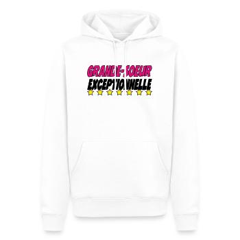 AUSSERGEWÖHNLICHE GROSSE SCHWESTER - Männer Premium Bio Hoodie - Weiß - Vorne - Nico (187cm)