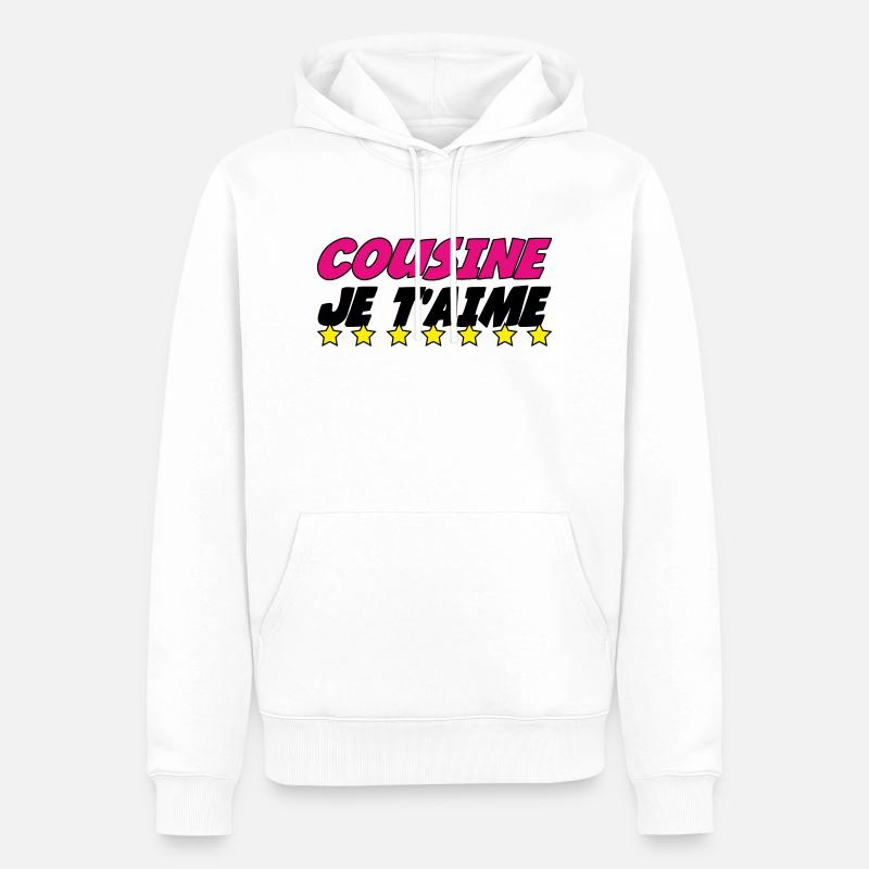 COUSINE, ich liebe dich - Männer Premium Bio Hoodie - Weiß