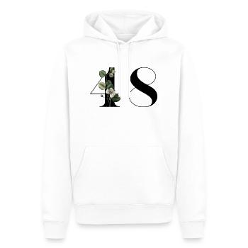 Nummer 48 Grüne Blumen - 48. Blumengeburtstag - Männer Premium Bio Hoodie - Weiß - Vorne - Nico (187cm)