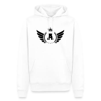 coat of arms A - Men’s Premium Organic Hoodie - white - Front - Nico (187cm)