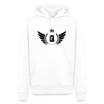 wappen Q - Männer Premium Bio Hoodie - Weiß - Vorne - Nico (187cm)