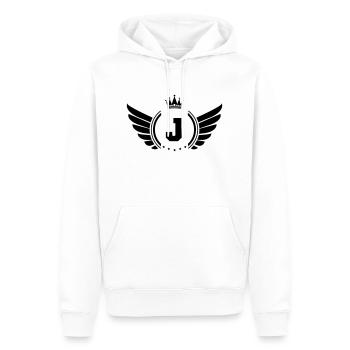 Armoiries J - Sweat à capuche Premium bio Homme - blanc - Devant - Nico (187cm)