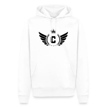 armoiries C - Sweat à capuche Premium bio Homme - blanc - Devant - Nico (187cm)