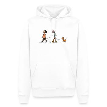 Lange Leine - Männer Premium Bio Hoodie - Weiß - Vorne - Nico (187cm)