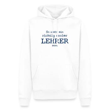 So sieht ein richtig cooler Lehrer aus - Männer Premium Bio Hoodie - Weiß - Vorne - Nico (187cm)