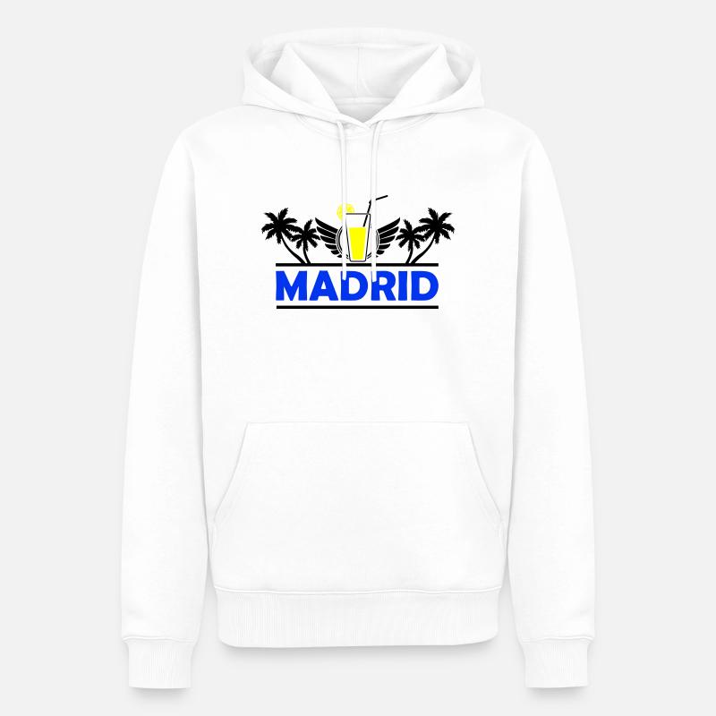Madrid 2 - Sweat à capuche Premium bio Homme - blanc