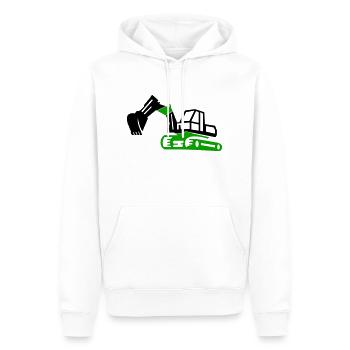 Bagger - Männer Premium Bio Hoodie - Weiß - Vorne - Nico (187cm)
