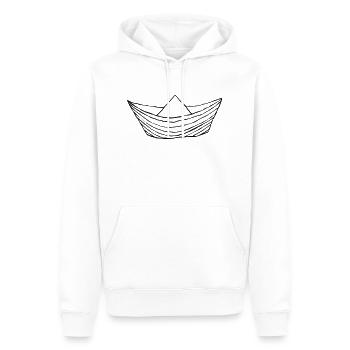 Bateau en papier - Sweat à capuche Premium bio Homme - blanc - Devant - Nico (187cm)