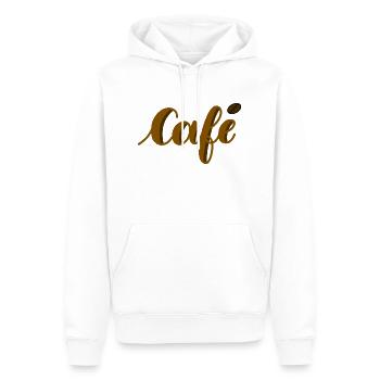 lettrage café - Sweat à capuche Premium bio Homme - blanc - Devant - Nico (187cm)
