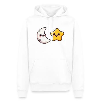 stern mond - Männer Premium Bio Hoodie - Weiß - Vorne - Nico (187cm)