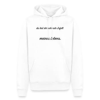 du bist der schönste Zufall des Lebens - Männer Premium Bio Hoodie - Weiß - Vorne - Nico (187cm)