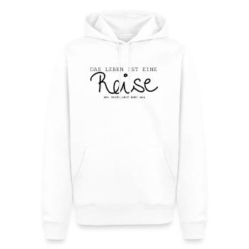 Travel - Saying - Men’s Premium Organic Hoodie - white - Front - Nico (187cm)