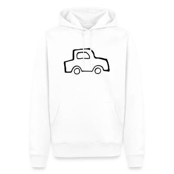 car - Sweat à capuche Premium bio Homme - blanc - Devant - Nico (187cm)