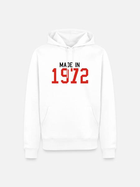 1972 - Männer Premium Bio Hoodie - Weiß