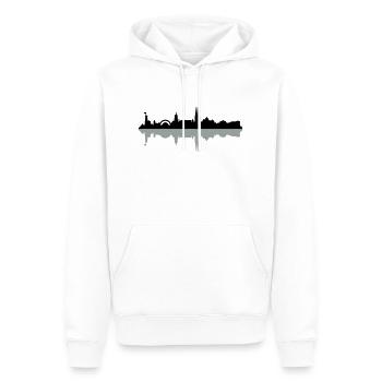 Skyline Bielefeld - Männer Premium Bio Hoodie - Weiß - Vorne - Nico (187cm)