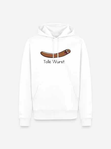Tolle Wurst. - Männer Premium Bio Hoodie - Weiß