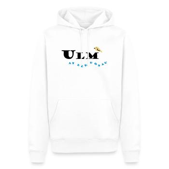 ulm - Sweat à capuche Premium bio Homme - blanc - Devant - Nico (187cm)