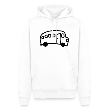 Bus - Line - Männer Premium Bio Hoodie - Weiß - Vorne - Nico (187cm)