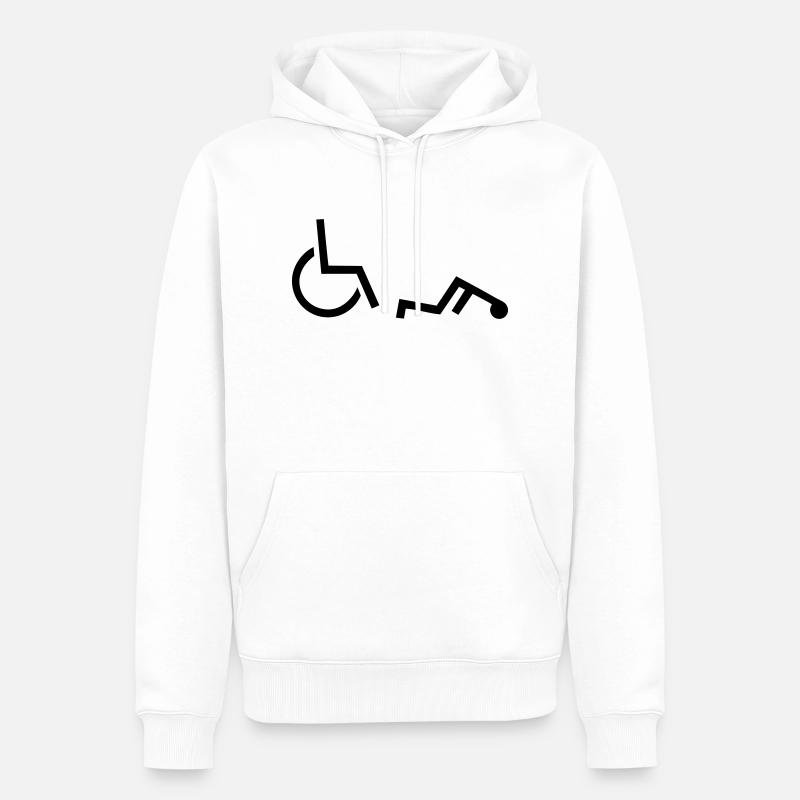 Chaise roulante - Sweat à capuche Premium bio Homme - blanc