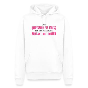 Hauptgrund für Stress - Männer Premium Bio Hoodie - Weiß - Vorne - Nico (187cm)