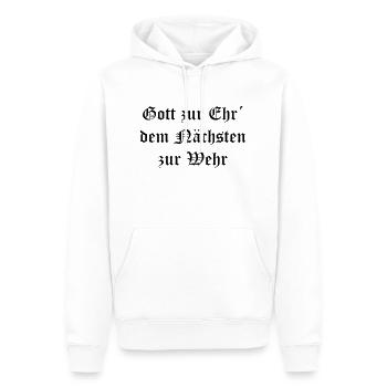 Gott zur Ehr dem Nächsten zur Wehr altdeutsch - Männer Premium Bio Hoodie - Weiß - Vorne - Nico (187cm)