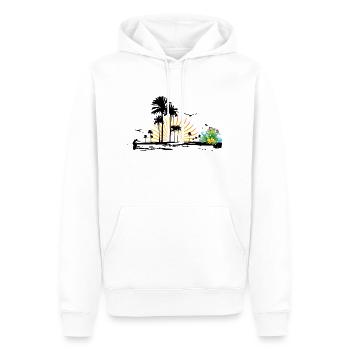 beach - Männer Premium Bio Hoodie - Weiß - Vorne - Nico (187cm)