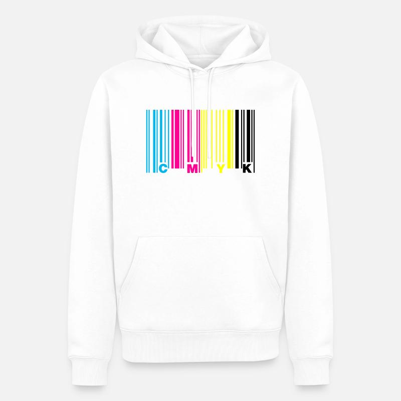 cmyk barcode - Sweat à capuche Premium bio Homme - blanc